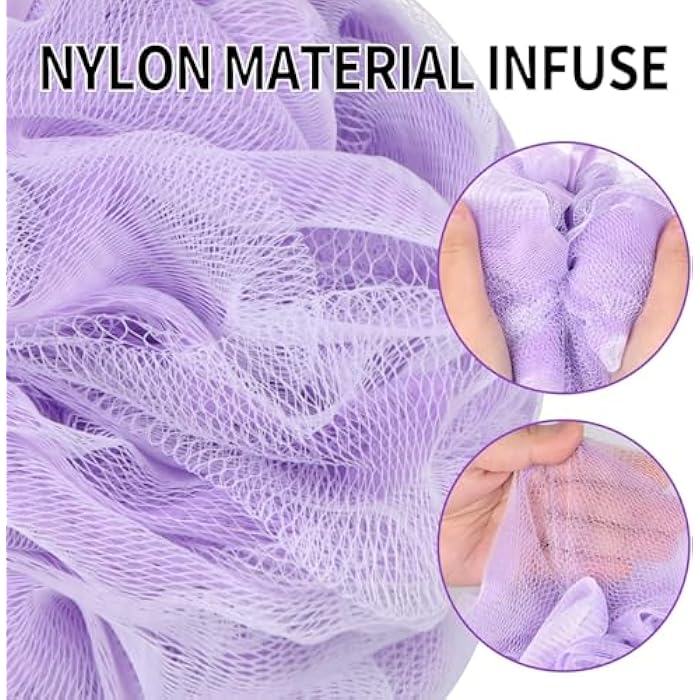 Bath Loofah Sponge Soft Mesh Shower Puff for Body Wash Bath Sponge Body Scrubber for Women & Men Body Exfoliator-Bathing Accessories (1 pc -multicolor) - Image 3